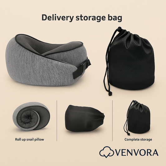 Venvora™ Ergonomic Memory Foam Travel Neck Pillow