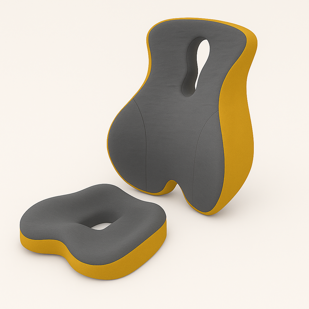 Venvora™ Ergonomic Memory Foam Seat & Back Cushion Set – Ultimate Posture and Comfort Support