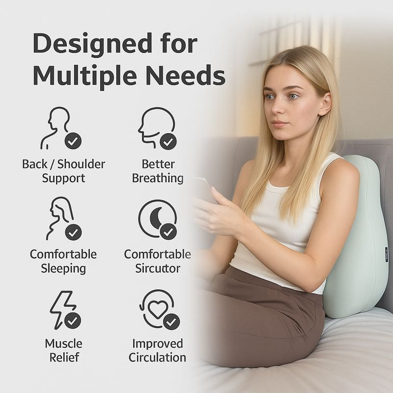 Venvora™ Couples Comfort Support Pillow – Ergonomic Multi-Purpose Design