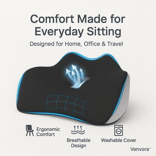 Multi-Use Memory Foam Seat Cushion for Home, Office & Car