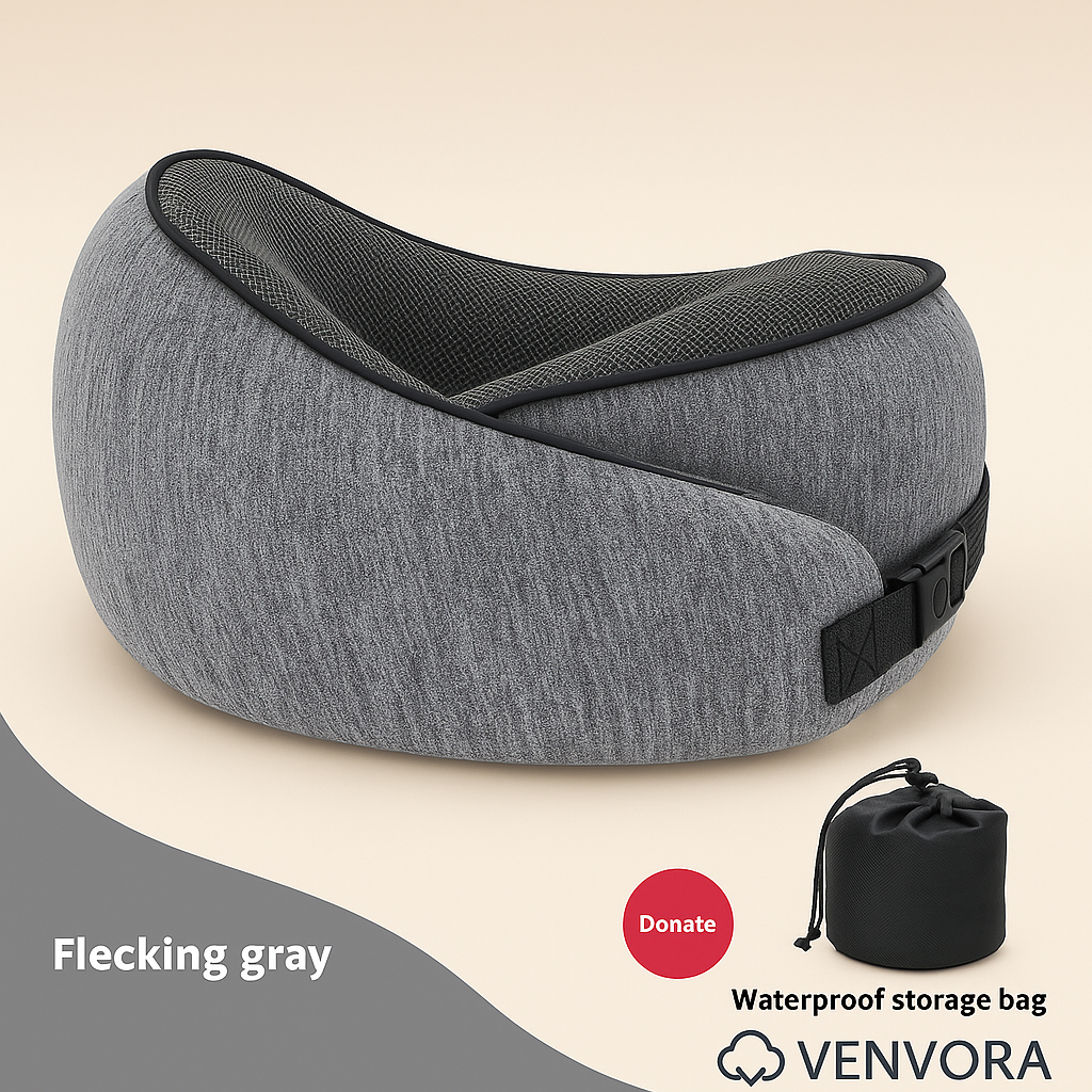 Venvora™ Ergonomic Memory Foam Travel Neck Pillow