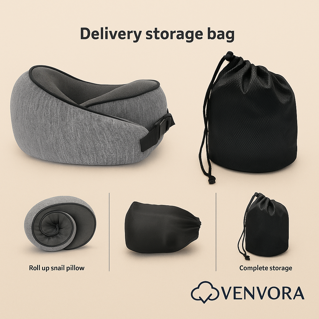 Venvora™ Ergonomic Memory Foam Travel Neck Pillow