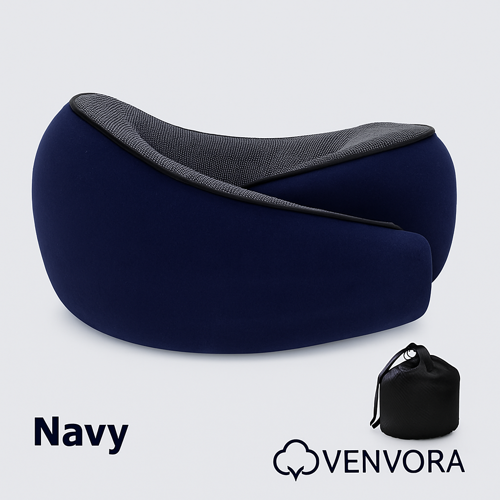 Venvora™ Ergonomic Memory Foam Travel Neck Pillow
