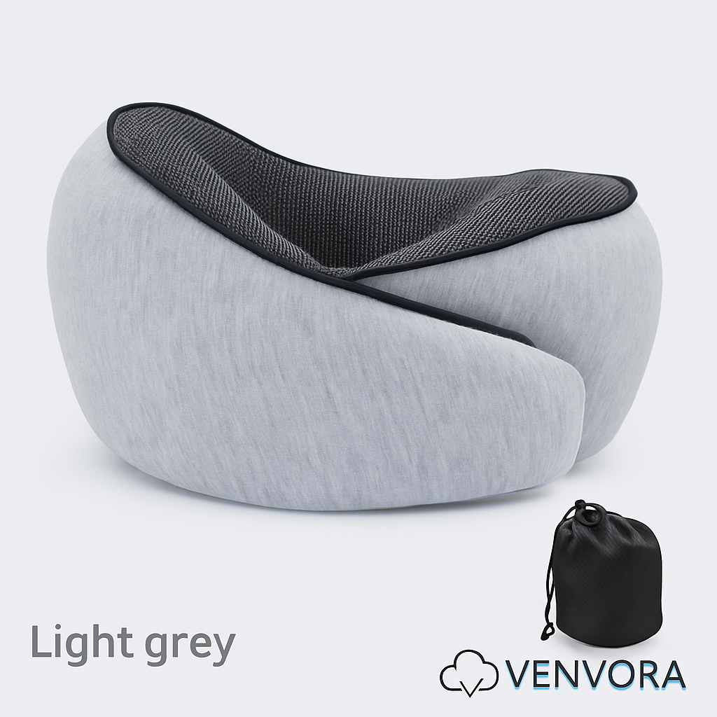 Venvora™ Ergonomic Memory Foam Travel Neck Pillow