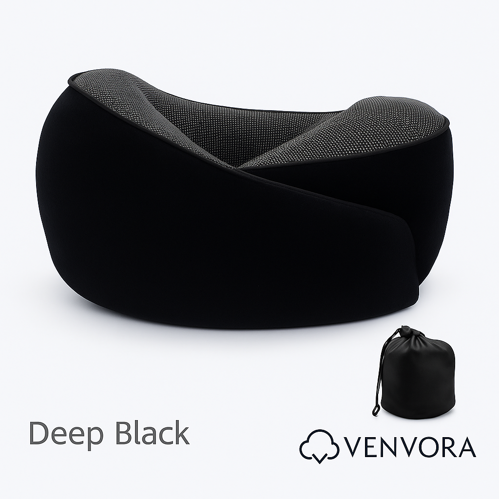 Venvora™ Ergonomic Memory Foam Travel Neck Pillow
