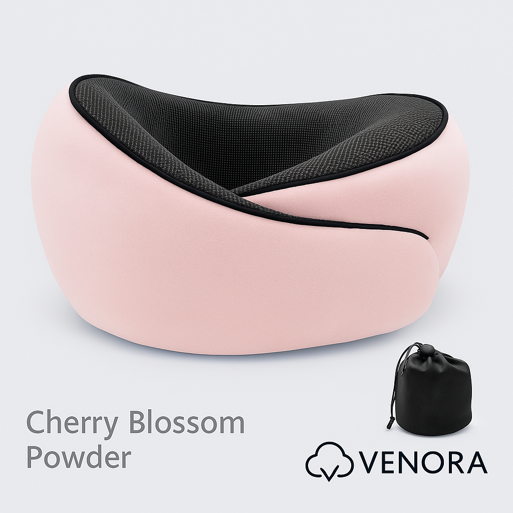 Venvora™ Ergonomic Memory Foam Travel Neck Pillow