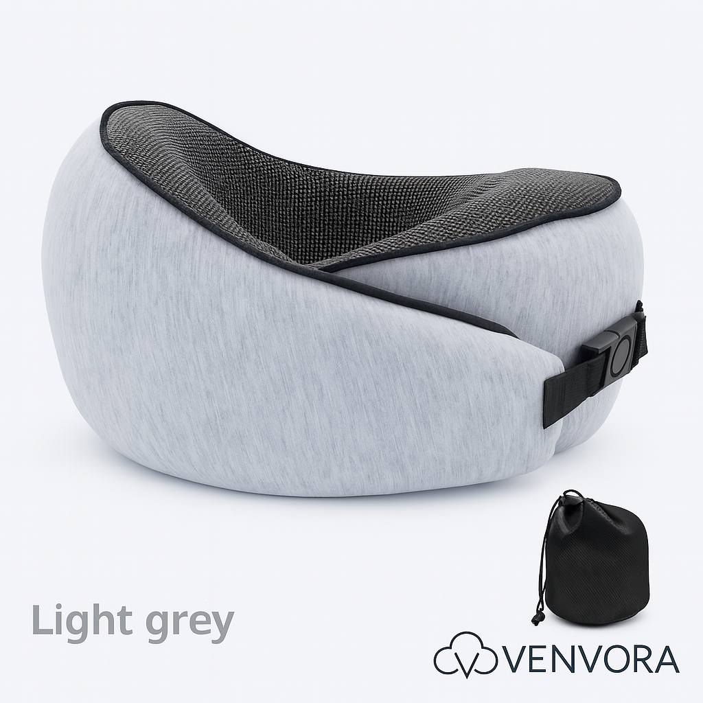 Venvora™ Ergonomic Memory Foam Travel Neck Pillow