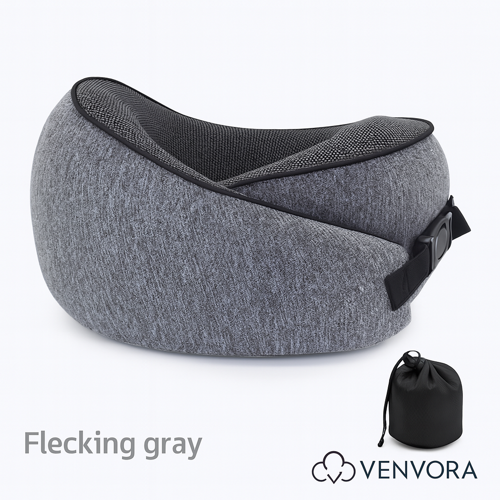 Venvora™ Ergonomic Memory Foam Travel Neck Pillow