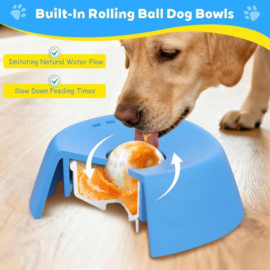 "Anti-Choking Slow Feeder Dog Bowl – Promote Healthy Eating & Fun!